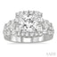 Princess Shape Semi-Mount Halo Diamond Engagement Ring