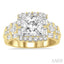 Princess Shape Semi-Mount Halo Diamond Engagement Ring