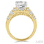 Princess Shape Semi-Mount Halo Diamond Engagement Ring