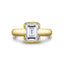Emerald-cut Diamond Bezel Solitaire Engagement Ring