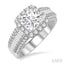 Cushion Shape Semi-Mount Halo Diamond Engagement Ring