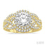 Round Shape Semi-Mount Halo Diamond Engagement Ring