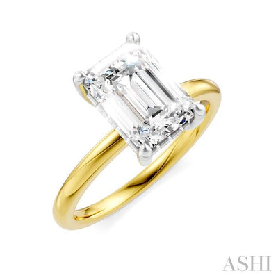 Emerald Shape Semi-Mount Diamond Engagement Ring