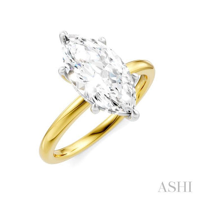 Marquise Shape Semi-Mount Diamond Engagement Ring
