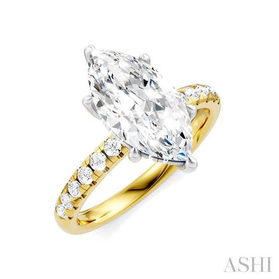 Marquise Shape Semi-Mount Diamond Engagement Ring