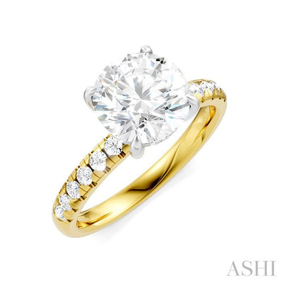 Round Shape Semi-Mount Diamond Engagement Ring