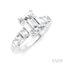 Emerald Shape Semi-Mount Diamond Engagement Ring