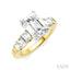 Emerald Shape Semi-Mount Diamond Engagement Ring