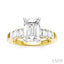 Emerald Shape Semi-Mount Diamond Engagement Ring