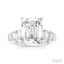 Emerald Shape Semi-Mount Diamond Engagement Ring