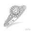 Round Shape Halo Diamond Engagement Ring