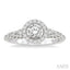 Round Shape Halo Diamond Engagement Ring
