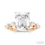 Emerald Shape Semi-Mount Diamond Engagement Ring