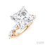 Princess Shape Semi-Mount Diamond Engagement Ring