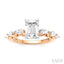 Emerald Shape Semi-Mount Diamond Engagement Ring