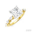 Princess Shape Semi-Mount Diamond Engagement Ring