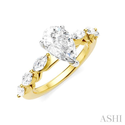 Pear Shape Semi-Mount Diamond Engagement Ring
