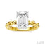 Emerald Shape Semi-Mount Diamond Engagement Ring