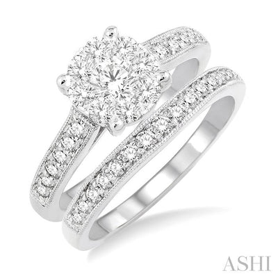Round Shape Lovebright Diamond Wedding Set