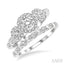 Round Shape Past Present & Future Halo Diamond Wedding Set