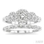 Round Shape Past Present & Future Halo Diamond Wedding Set