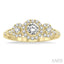 Round Shape Past Present & Future Halo Diamond Engagement Ring