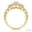 Round Shape Past Present & Future Halo Diamond Engagement Ring