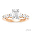 Emerald Shape Semi-Mount Diamond Engagement Ring