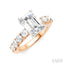 Emerald Shape Semi-Mount Diamond Engagement Ring