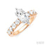 Marquise Shape Semi-Mount Diamond Engagement Ring