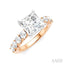 Princess Shape Semi-Mount Diamond Engagement Ring