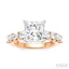 Princess Shape Semi-Mount Diamond Engagement Ring
