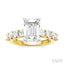 Emerald Shape Semi-Mount Diamond Engagement Ring