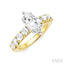 Marquise Shape Semi-Mount Diamond Engagement Ring