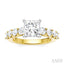 Princess Shape Semi-Mount Diamond Engagement Ring