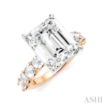 Emerald Shape Semi-Mount Diamond Engagement Ring