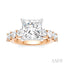 Princess Shape Semi-Mount Diamond Engagement Ring