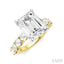 Emerald Shape Semi-Mount Diamond Engagement Ring