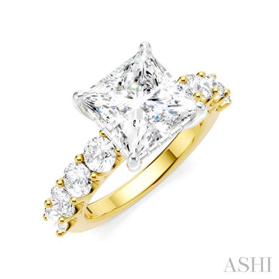 Princess Shape Semi-Mount Diamond Engagement Ring