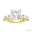 Princess Shape Semi-Mount Diamond Engagement Ring