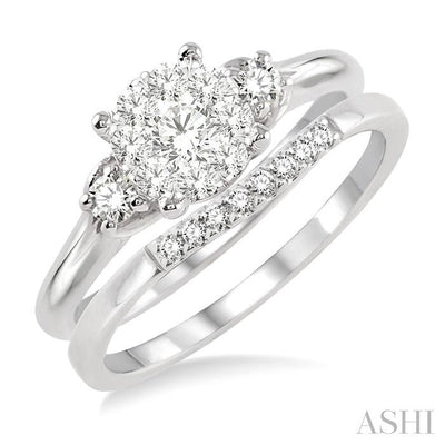 Round Shape Lovebright Diamond Wedding Set