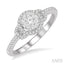Round Shape Halo Lovebright Diamond Engagement Ring
