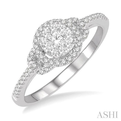 Round Shape Halo Lovebright Diamond Engagement Ring