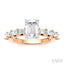 Emerald Shape Semi-Mount Diamond Engagement Ring