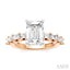 Emerald Shape Semi-Mount Diamond Engagement Ring