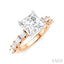 Princess Shape Semi-Mount Diamond Engagement Ring