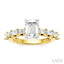 Emerald Shape Semi-Mount Diamond Engagement Ring