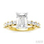 Emerald Shape Semi-Mount Diamond Engagement Ring