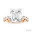 Emerald Shape Semi-Mount Diamond Engagement Ring