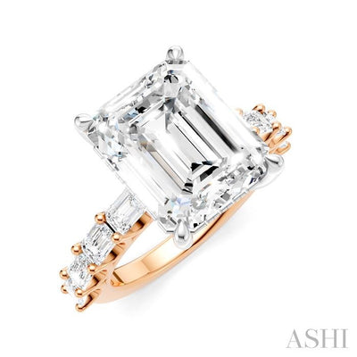 Emerald Shape Semi-Mount Diamond Engagement Ring